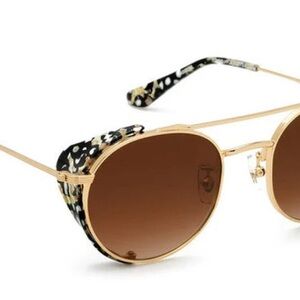 Krewe Orleans Blinker Sunglasses in 24K Titanium + Plume